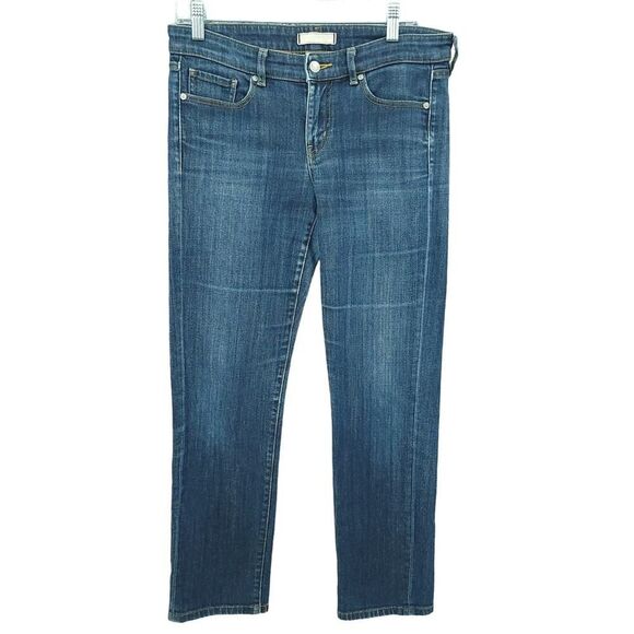 Uniqlo Blue Mid Rise Slim Boyfriend Jeans Size 27 Tapered - Picture 1 of 8